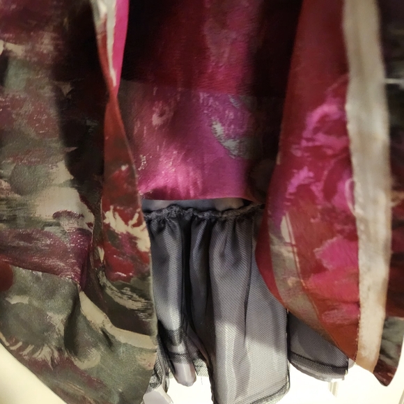 White House Black Market Pink and Gray Floral Midi Dress  Like New! - Picture 6 of 6